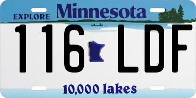 MN license plate 116LDF