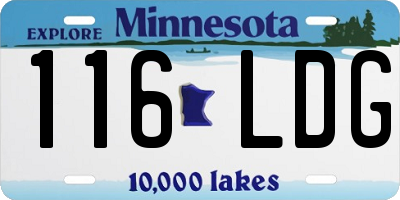 MN license plate 116LDG