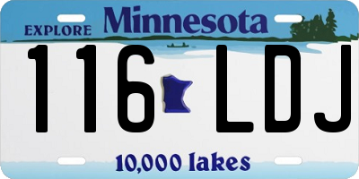 MN license plate 116LDJ
