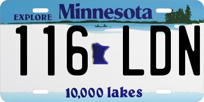 MN license plate 116LDN