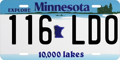 MN license plate 116LDO