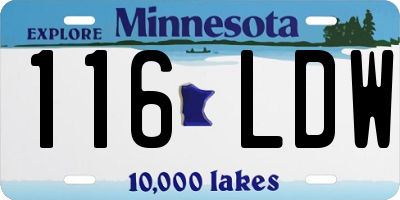 MN license plate 116LDW