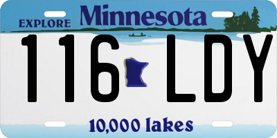 MN license plate 116LDY