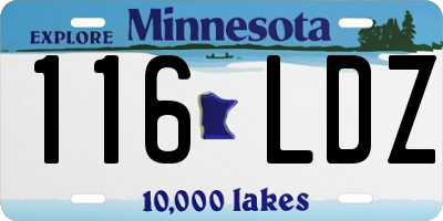 MN license plate 116LDZ