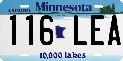 MN license plate 116LEA