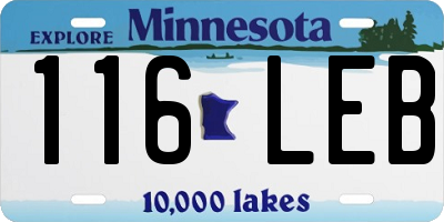 MN license plate 116LEB