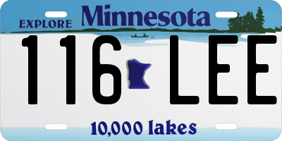 MN license plate 116LEE