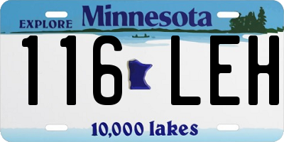 MN license plate 116LEH