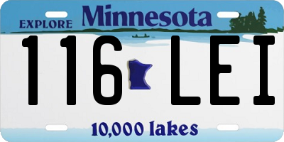 MN license plate 116LEI