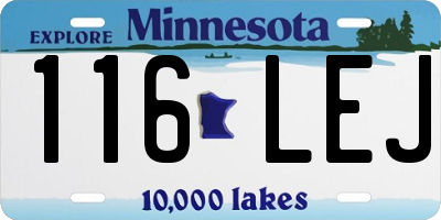 MN license plate 116LEJ