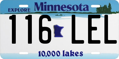 MN license plate 116LEL