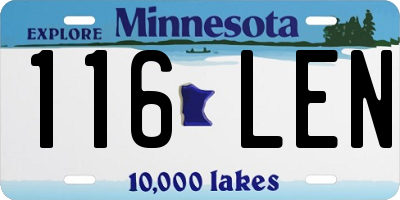 MN license plate 116LEN