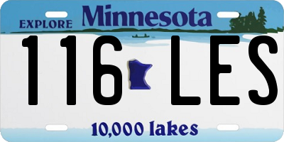 MN license plate 116LES