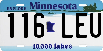 MN license plate 116LEU