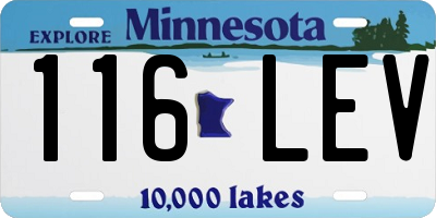 MN license plate 116LEV