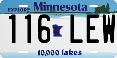 MN license plate 116LEW