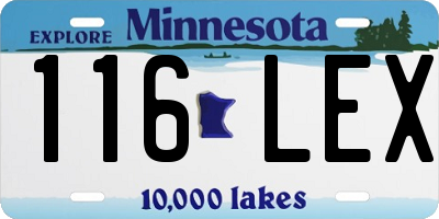 MN license plate 116LEX