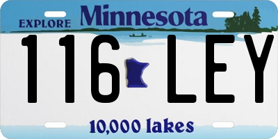 MN license plate 116LEY