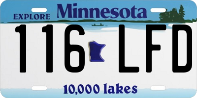 MN license plate 116LFD