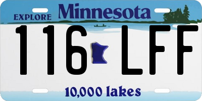 MN license plate 116LFF
