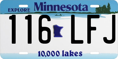 MN license plate 116LFJ