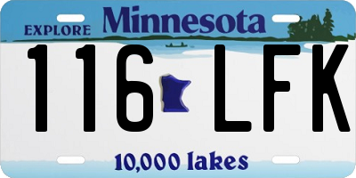 MN license plate 116LFK