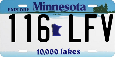 MN license plate 116LFV