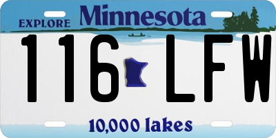 MN license plate 116LFW