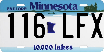 MN license plate 116LFX