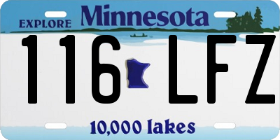 MN license plate 116LFZ