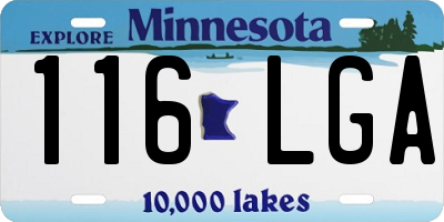 MN license plate 116LGA