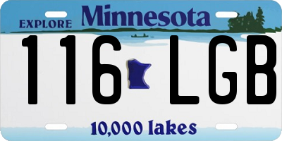 MN license plate 116LGB