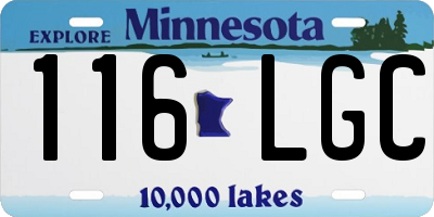 MN license plate 116LGC