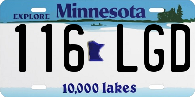 MN license plate 116LGD
