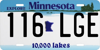 MN license plate 116LGE