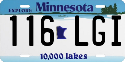 MN license plate 116LGI