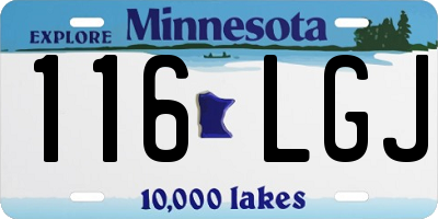MN license plate 116LGJ