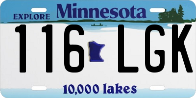 MN license plate 116LGK