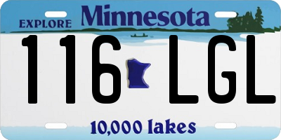 MN license plate 116LGL