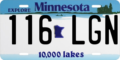 MN license plate 116LGN