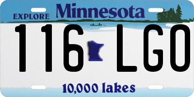 MN license plate 116LGO