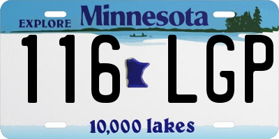 MN license plate 116LGP