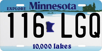 MN license plate 116LGQ