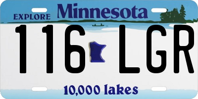 MN license plate 116LGR