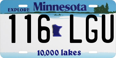 MN license plate 116LGU