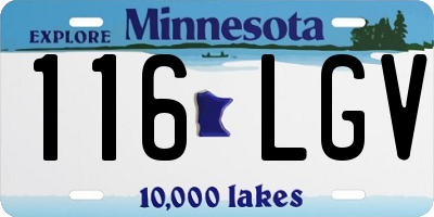 MN license plate 116LGV