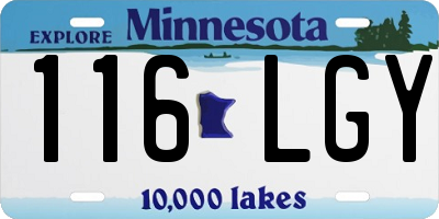 MN license plate 116LGY