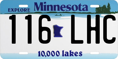 MN license plate 116LHC