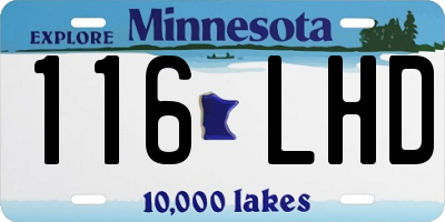 MN license plate 116LHD