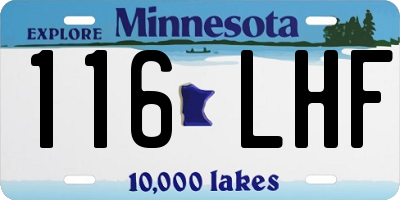 MN license plate 116LHF